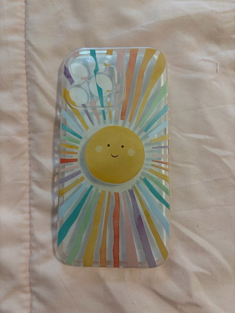 iPhone 14Pro clear sun and rainbow phone case